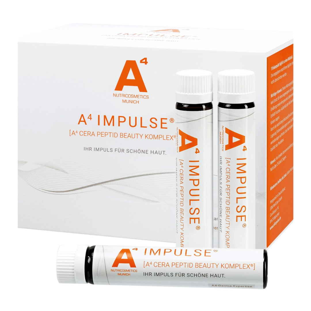 A4 Cosmetics IMPULSE Trinkampullen, Beauty Drink, Nutrikosmetik für schöne Haut