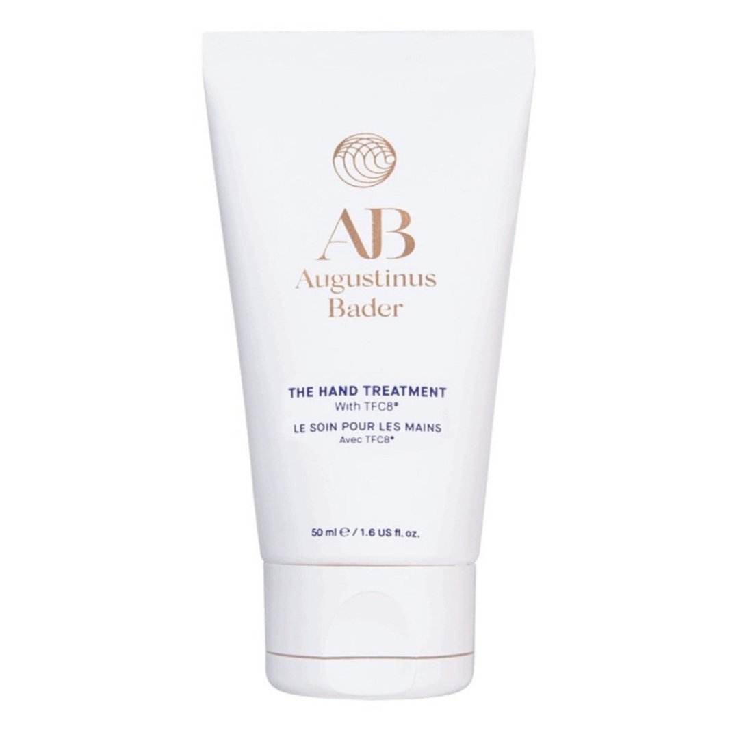 Augustinus Bader Anwendung von The TFC8-powered Hand Treatment, Textur der Handcreme, Verpackung von The Hand Treatment