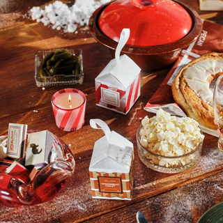 Voluspa Gingerbread Chalet Pedestal Ornament Product - Box