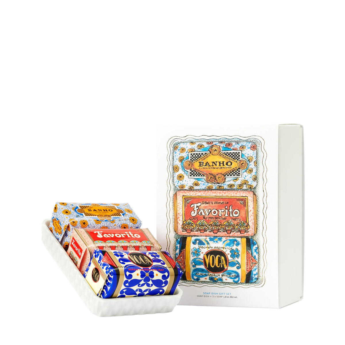 3 Mini Soaps & Soap Dish Set