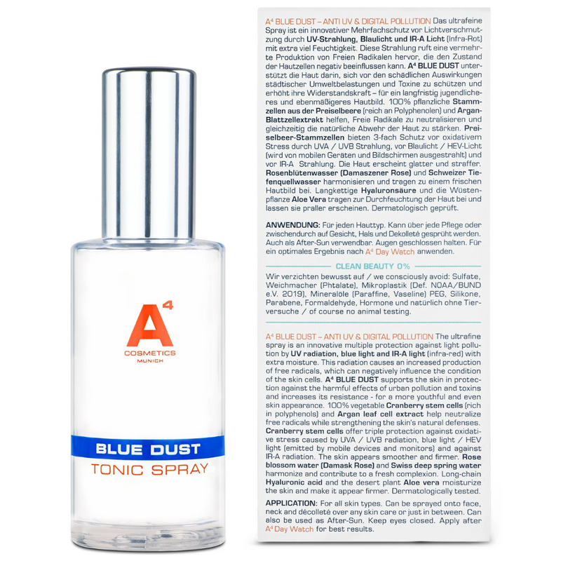 A4 Cosmetics Blue Dust Tonic Spray, Tonic Spray gegen Blaulicht, Erfrischendes Gesichtsspray