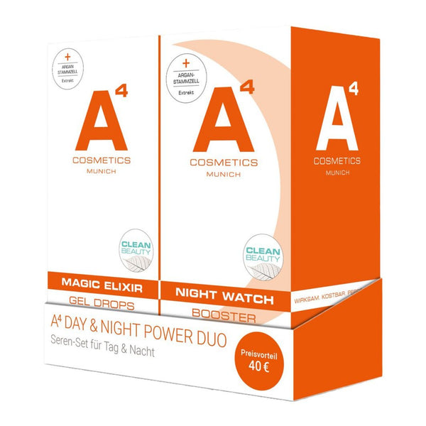 A4 Cosmetics Day & Night Power Duo, Anti-Aging Seren-Set, 24h Pflege für glatte Haut