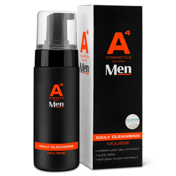A4 Cosmetics Daily Cleansing Mousse Männer, Sanfter Reinigungsschaum, Tiefenreinigung für Männerhaut