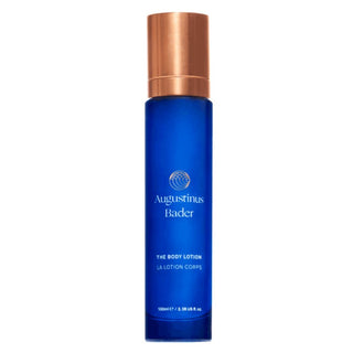 Augustinus Bader Anwendung der TFC8® Körperlotion, Vorher-Nachher Vergleich der Hauttextur, Feuchtigkeitsspendende Körperlotion Flasche