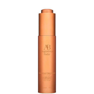 Augustinus Bader Anwendung des Haarwachstums- und Kopfhautserums, Vorher-Nachher Vergleich nach Anwendung des Serums, Flasche des Haarwachstums- und Kopfhautserums