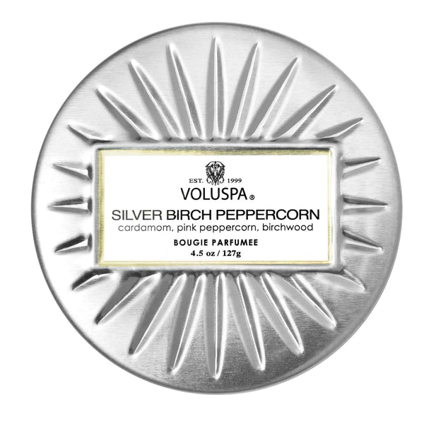 Silver Birch Peppercorn Kerze klein Metall